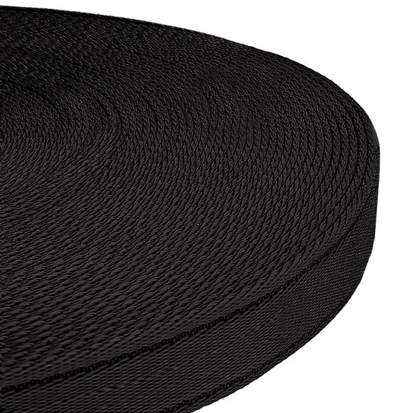 Black Quilted Polypropylene Webbing 20 Mm Pet Hardware