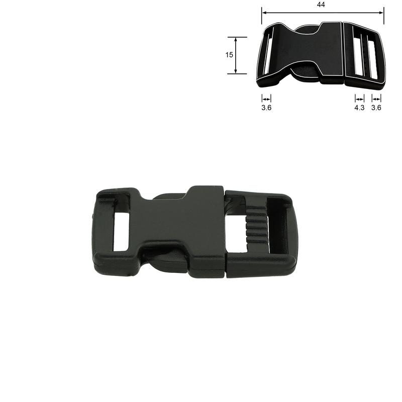 Plastic Side Release Buckle Duraflex® 15–38 mm, straight