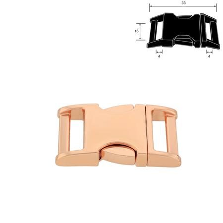 Metal Side Release Buckle 16–25 mm, Rose Gold | Pet Hardware®
