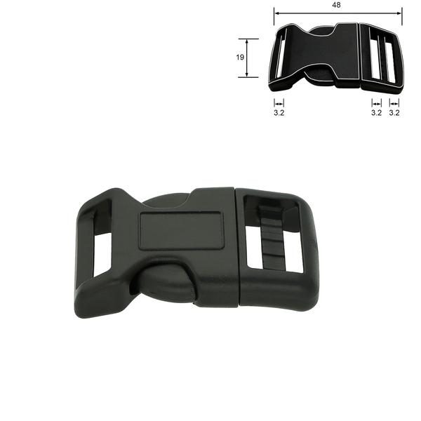 PS20 Curved Side Release Buckle with Center Lock