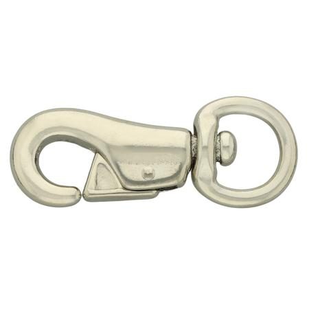 Jeffers Premium Nickel Plated Round Eye Bull Snap 4 Inch
