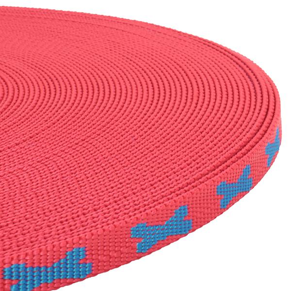 Jacquard Webbing: Red & Blue Jacquard Webbing: Red & Blue