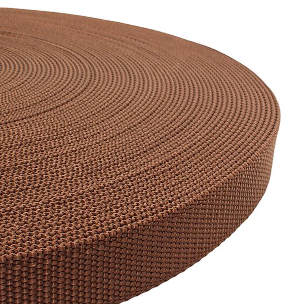 Drawstring Webbing Brown - PER QUARTER METRE